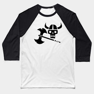 Just a Viking Skull Black Baseball T-Shirt